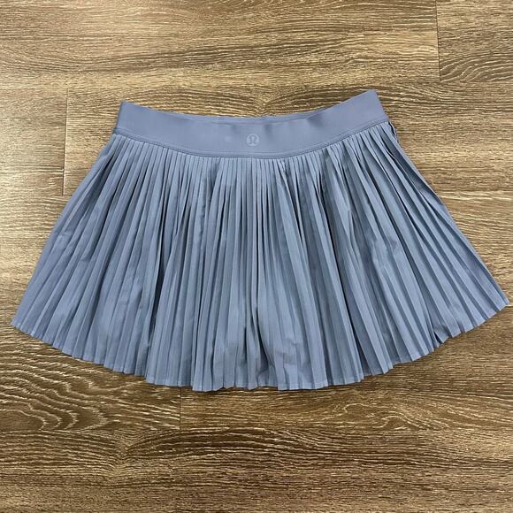EUC Lululemon Oasis Blue Varsity Pleated Tennis Skort 8 Hi-Rise Athletic Skirt - Picture 16 of 16